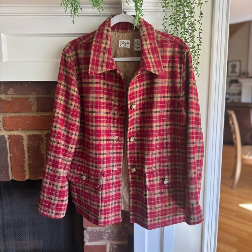LOFT Multicolor Plaid Jacket